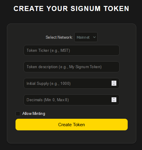 Signumunity - Signum Idea Factory (DApp) in General Cryptocurrency Discussion_create_en
